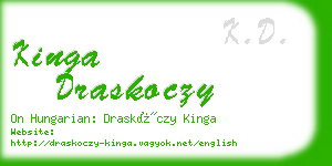 kinga draskoczy business card